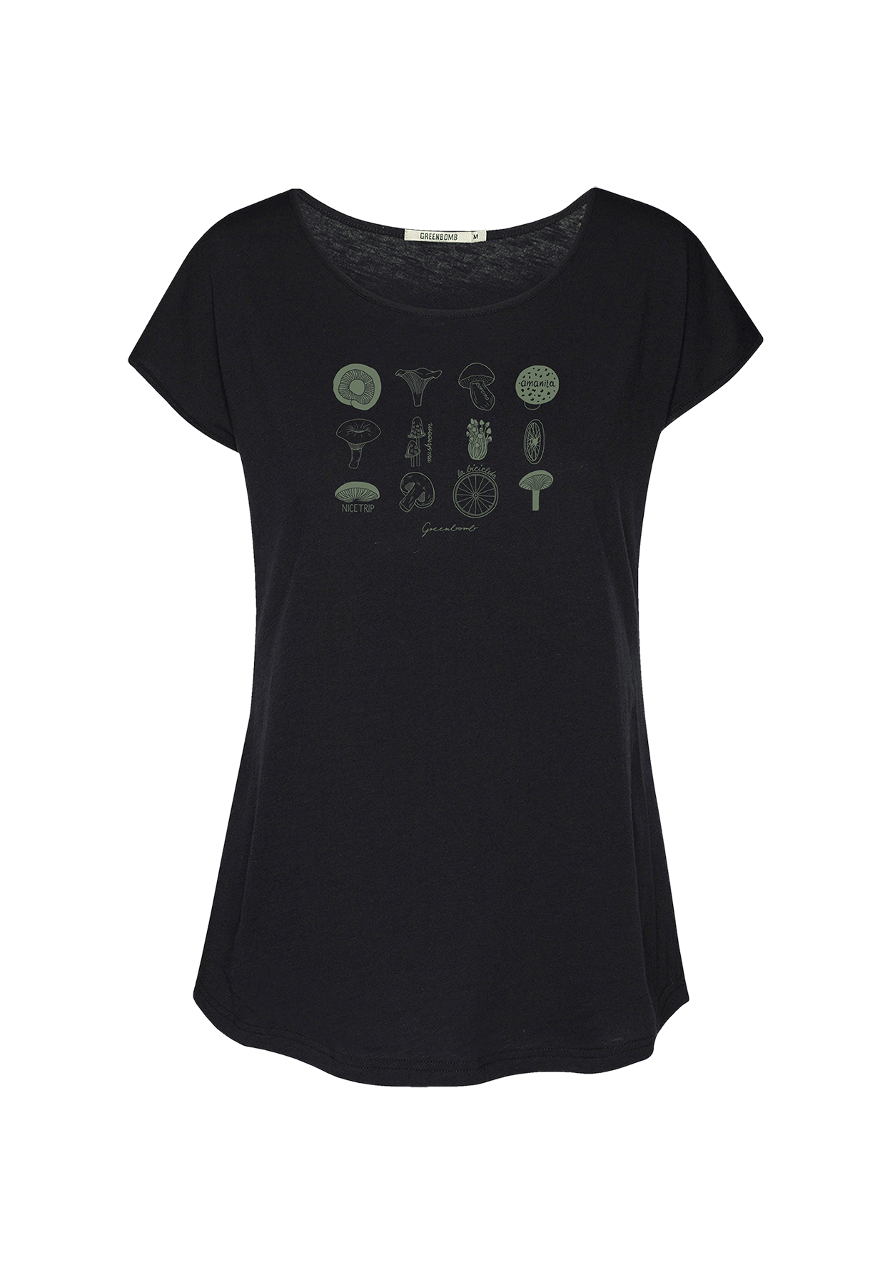 Black: Lässiges T-Shirt aus Bio-Baumwolle für Damen [20046]