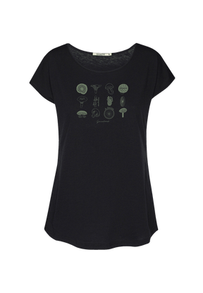 Black: Lässiges T-Shirt aus Bio-Baumwolle für Damen [20046]
