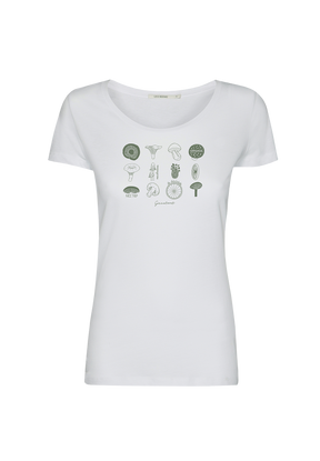 Weiß:  Lässiges T-Shirt aus Bio-Baumwolle für Damen [20054]