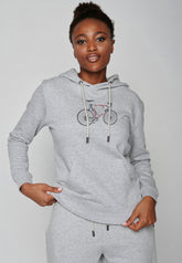 Heather Grey: Gemütlicher Hoodie aus Bio-Baumwolle für Damen [20057]