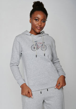 Heather Grey: Gemütlicher Hoodie aus Bio-Baumwolle für Damen [20058]