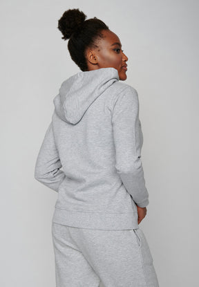 Heather Grey: Gemütlicher Hoodie aus Bio-Baumwolle für Damen [20059]