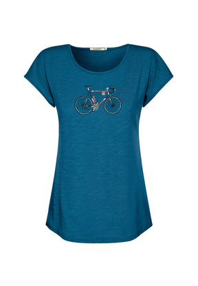Blau:  Sportliches T-Shirt aus Bio-Baumwolle für Damen [20064]