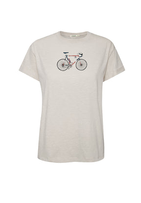 Weiß:  Lässiges T-Shirt aus Bio-Baumwolle für Damen [20065]