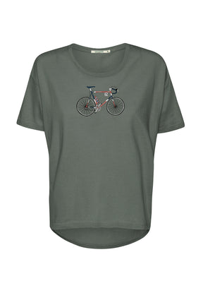 Grün:  Lässiges T-Shirt aus Bio-Baumwoll Mix für Damen [20066]