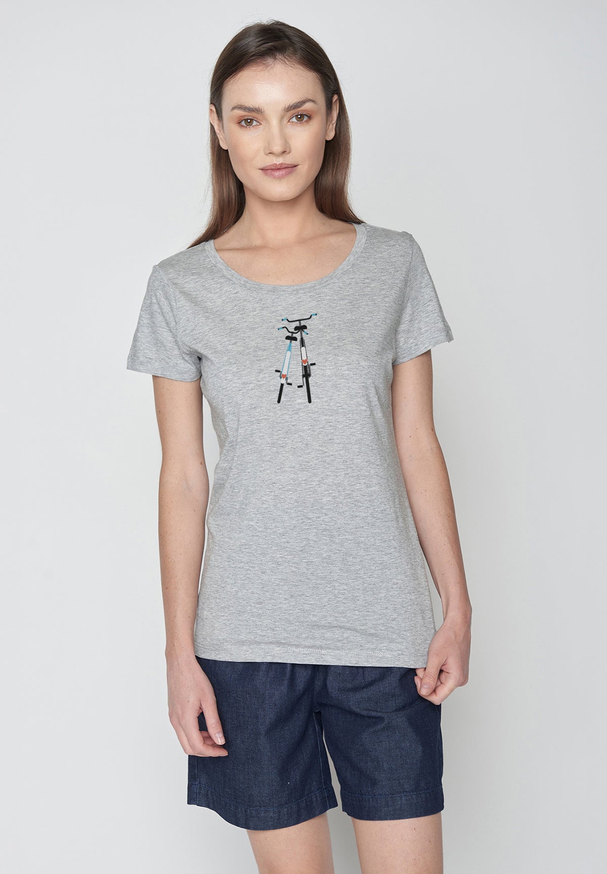 Grau:  Lässiges T-Shirt aus Bio-Baumwolle für Damen [20068]