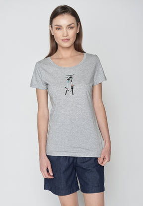 Grau:  Lässiges T-Shirt aus Bio-Baumwolle für Damen [20068]