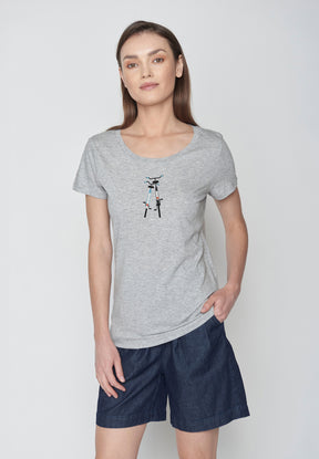 Grau:  Lässiges T-Shirt aus Bio-Baumwolle für Damen [20069]
