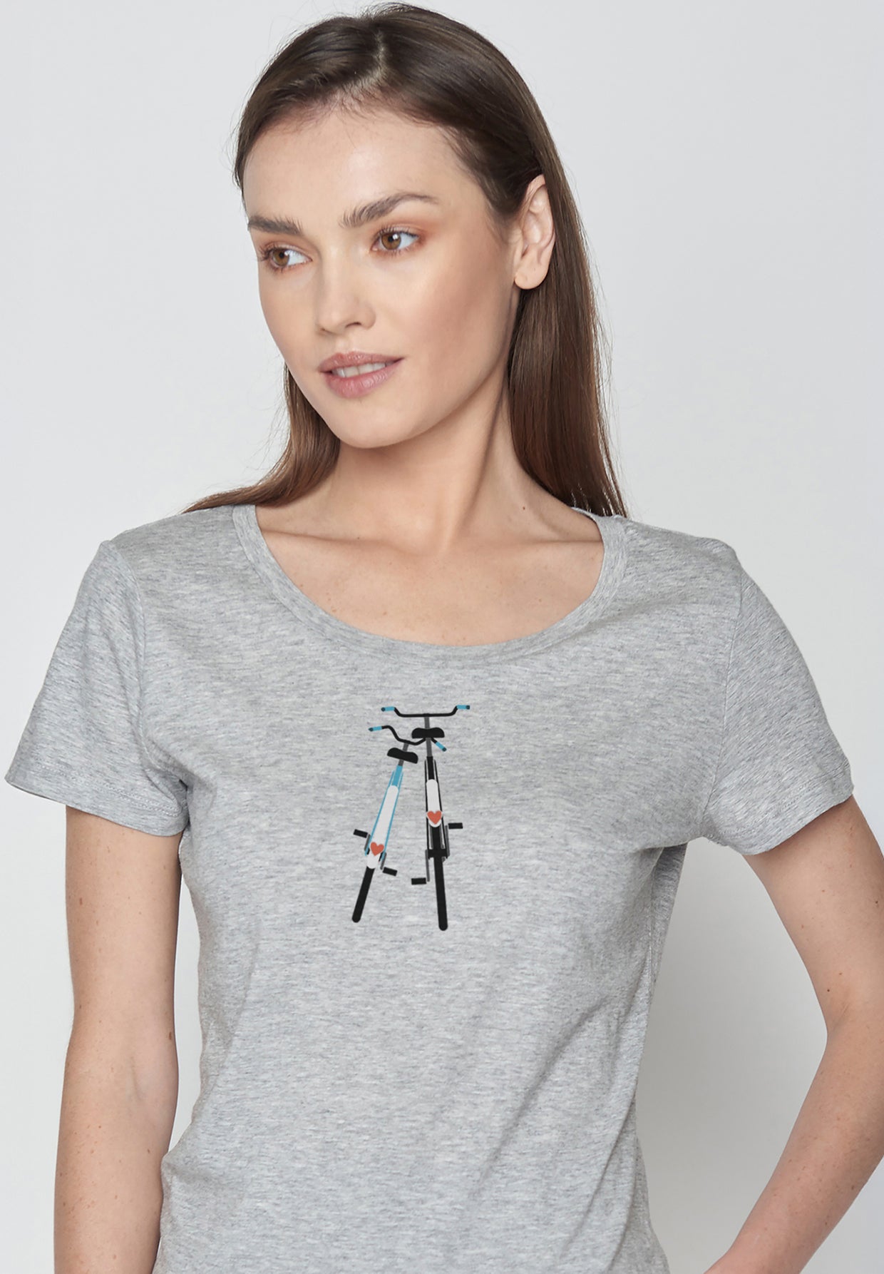 Grau:  Lässiges T-Shirt aus Bio-Baumwolle für Damen [20071]