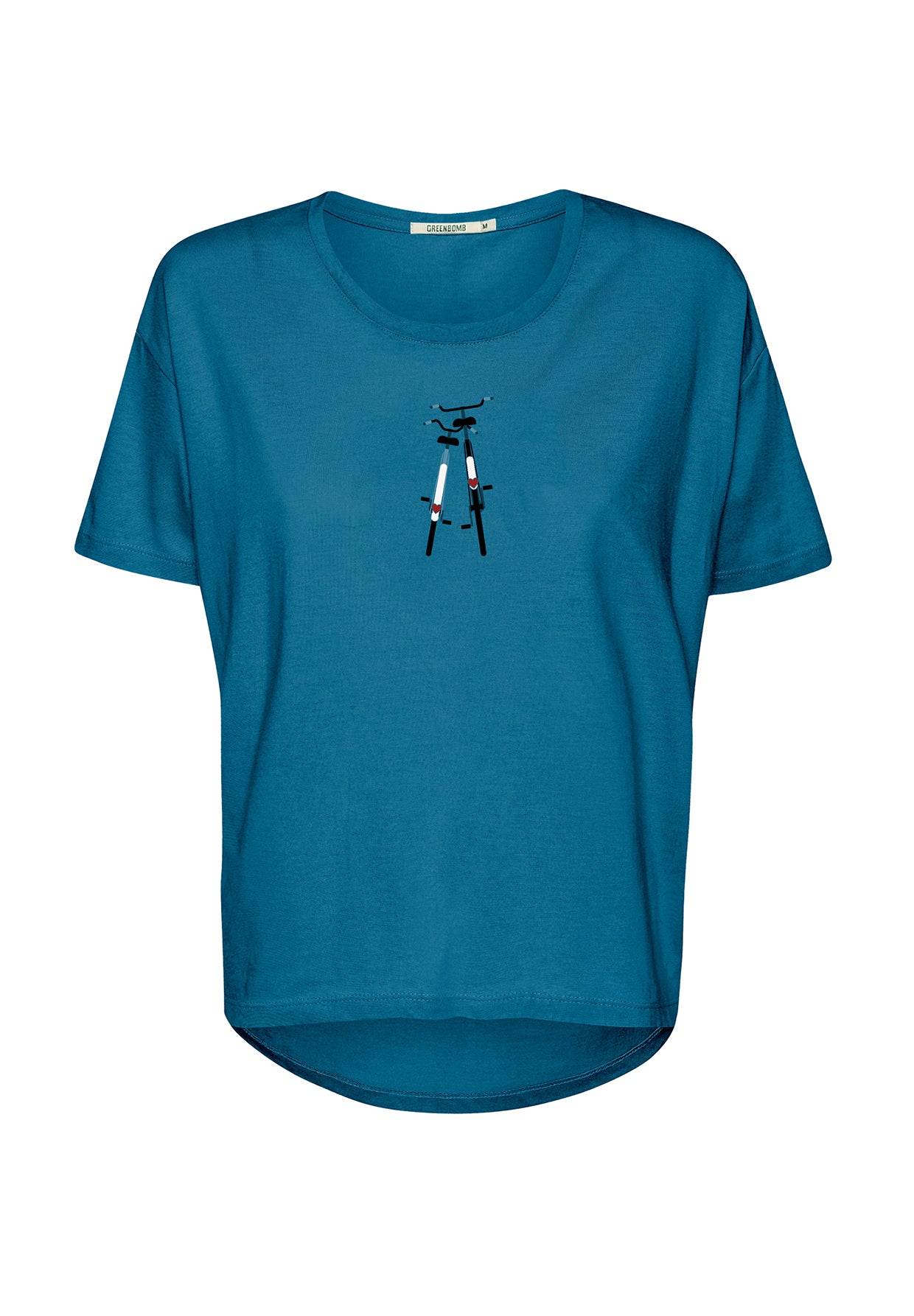 Blau:  Lässiges T-Shirt aus Bio-Baumwoll Mix für Damen [20075]