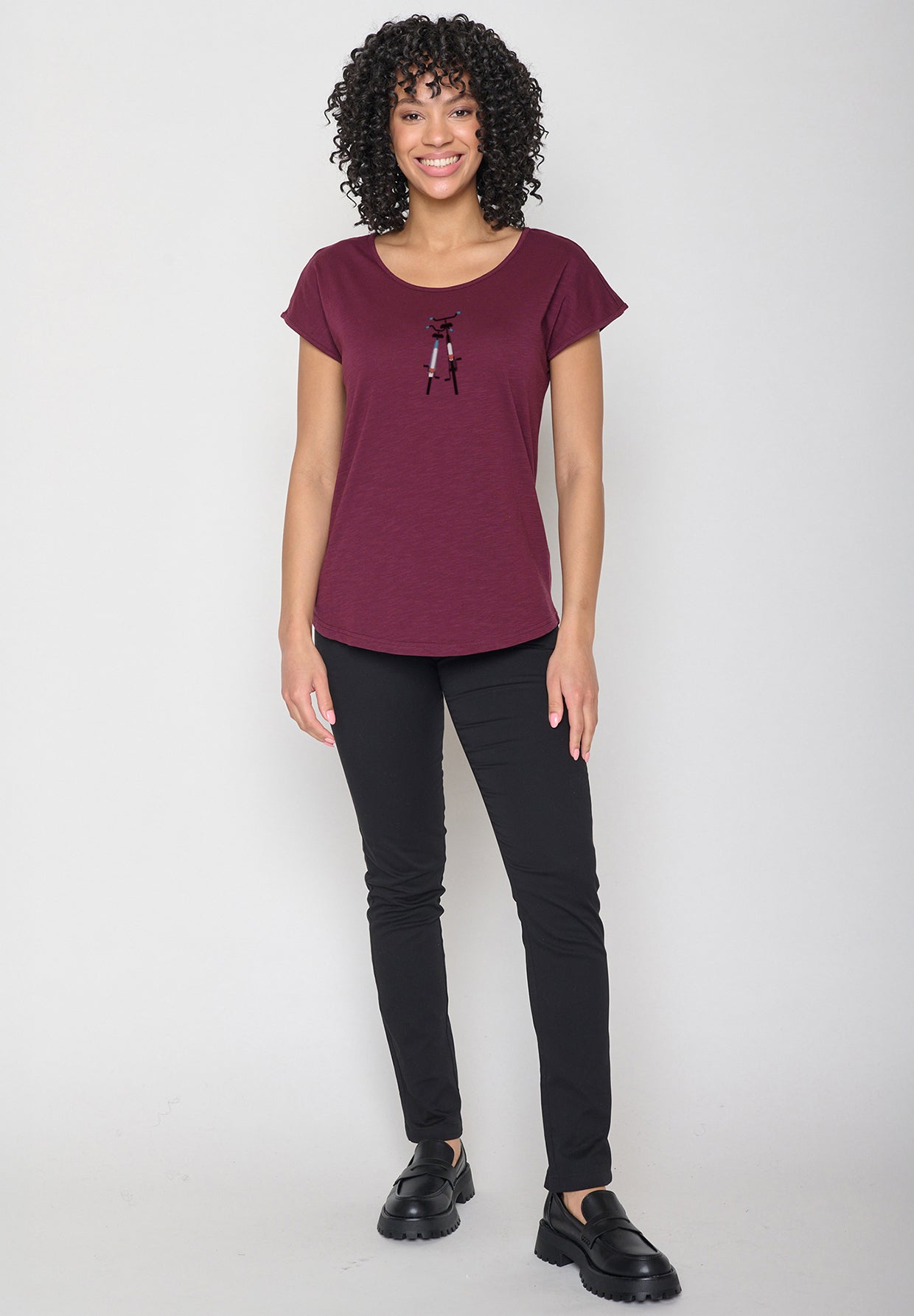 Rot:  Sportliches T-Shirt aus Bio-Baumwolle für Damen [20081]