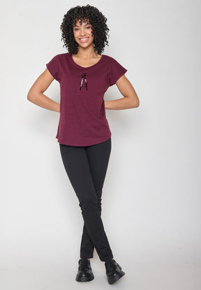 Rot:  Sportliches T-Shirt aus Bio-Baumwolle für Damen [20082]