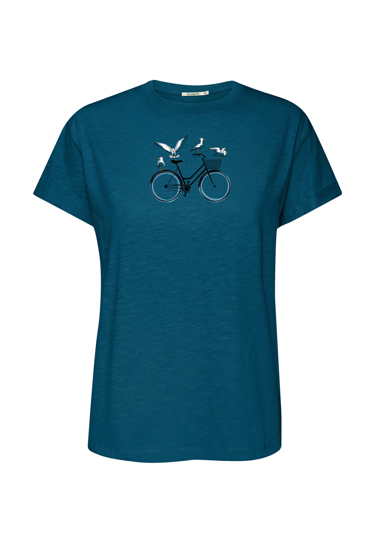 Blau:  Lässiges T-Shirt aus Bio-Baumwolle für Damen [20084]