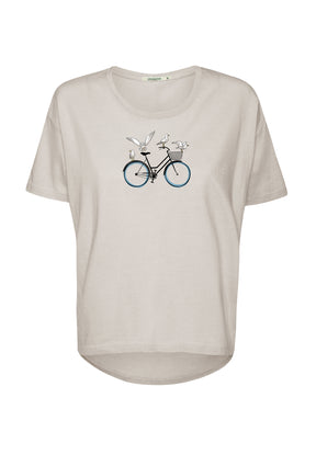Weiß:  Lässiges T-Shirt aus Bio-Baumwoll Mix für Damen [20085]