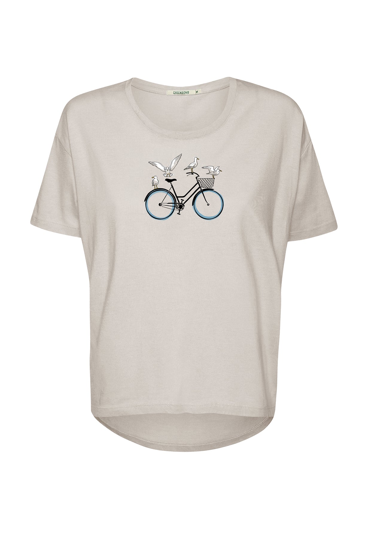 Off White: Lässiges T-Shirt aus Bio-Baumwoll-Mix für Damen [20085]