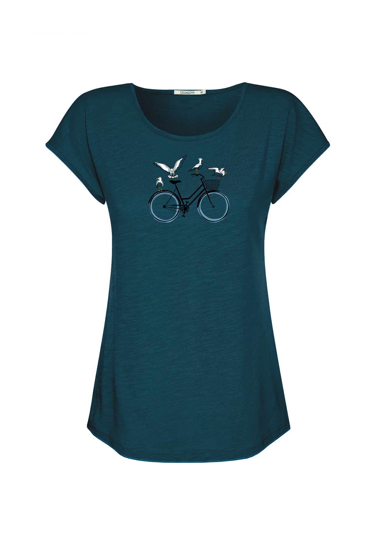 Petrol Green: Lässiges T-Shirt aus Bio-Baumwolle für Damen [20087]