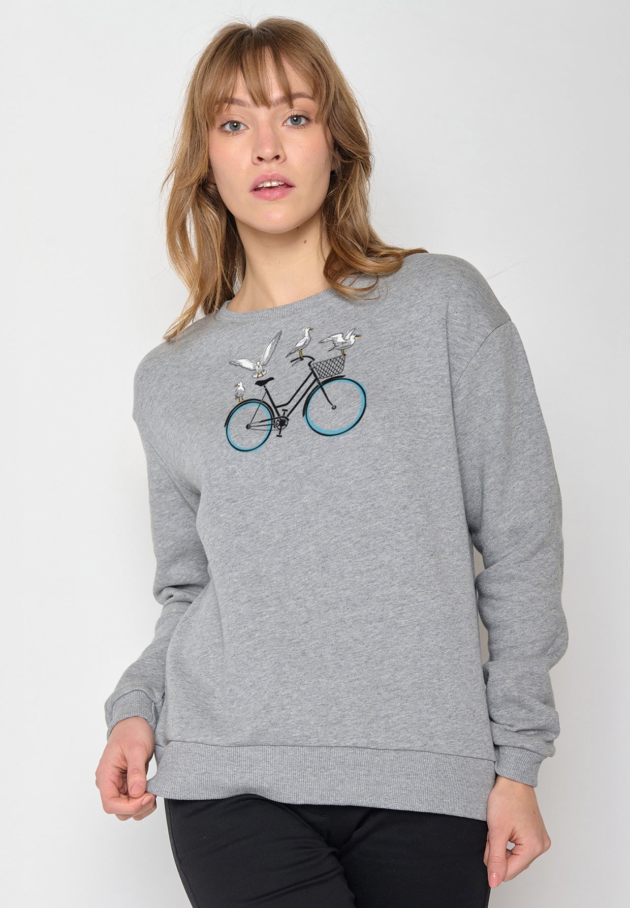 Grau:  Gemütliches Sweatshirt aus Bio-Baumwolle für Damen [20088]