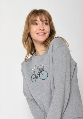 Grau:  Gemütliches Sweatshirt aus Bio-Baumwolle für Damen [20089]