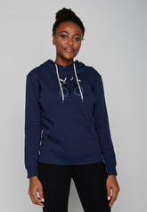Navy: Gemütlicher Hoodie aus Bio-Baumwolle für Damen [20093]