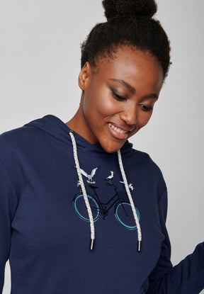 Blau:  Gemütlicher Hoodie aus Bio-Baumwolle für Damen [20096]