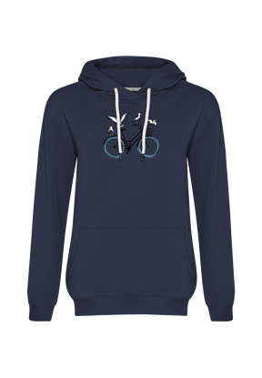 Blau:  Gemütlicher Hoodie aus Bio-Baumwolle für Damen [20099]
