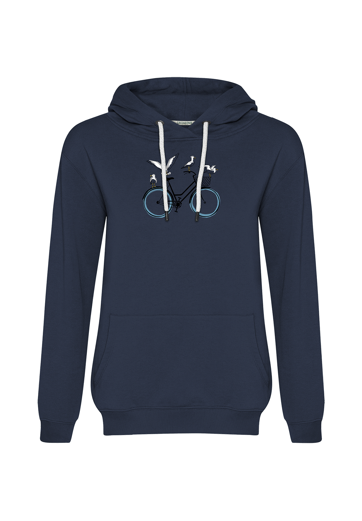 Navy: Gemütlicher Hoodie aus Bio-Baumwolle für Damen [20099]