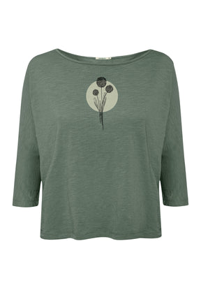 Moos Grey: Gemütliches Longsleeve aus Viskose (LENZING™ ECOVERO™) Mix für Damen [20118]