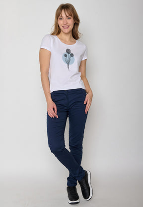 White: Sportliches T-Shirt aus Bio-Baumwolle für Damen [20128]