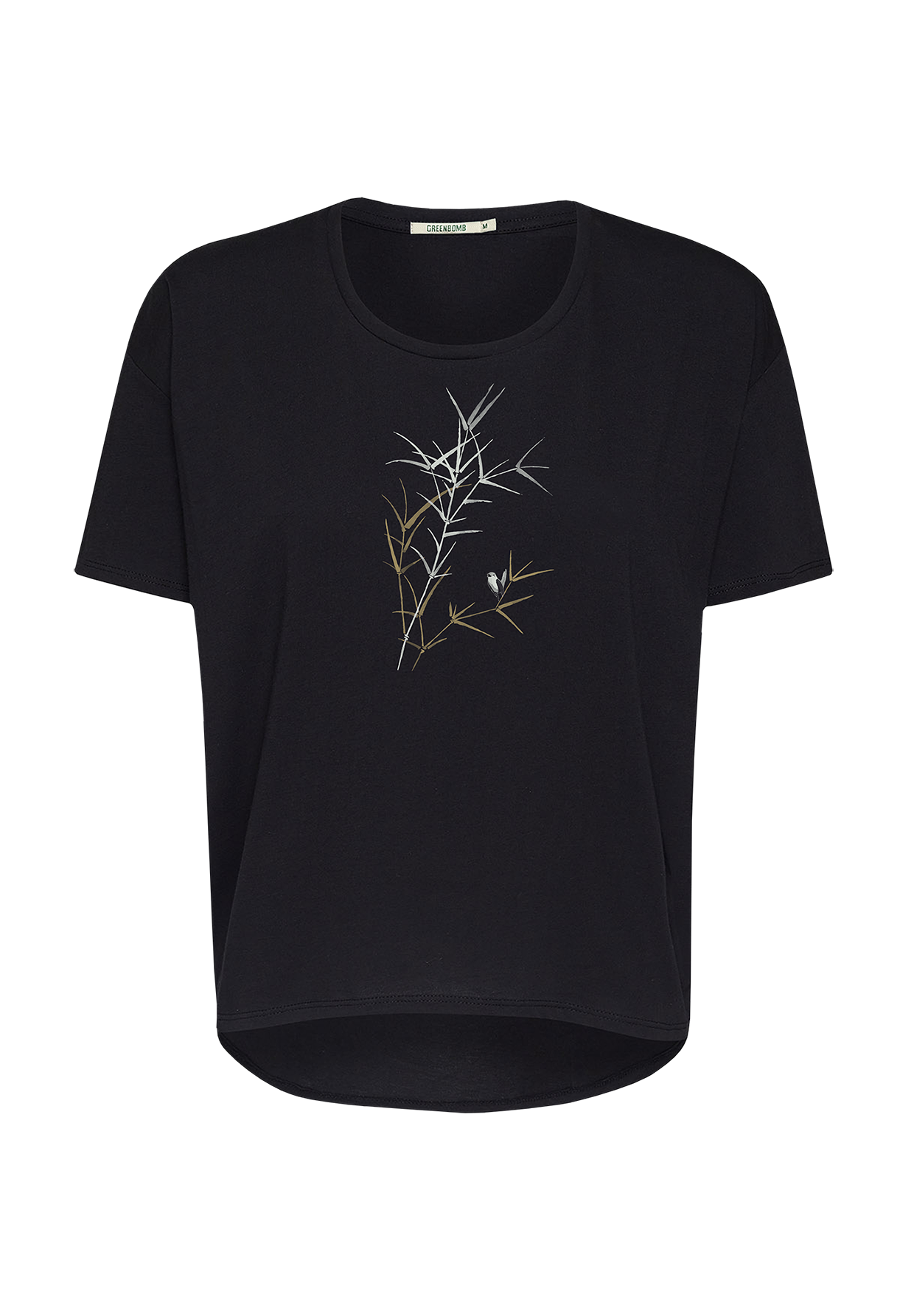 Schwarz:  Lässiges T-Shirt aus Bio-Baumwoll Mix für Damen [20136]