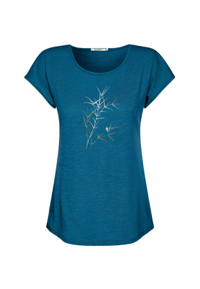 Rich Blue: Lässiges T-Shirt aus Bio-Baumwolle für Damen [20138]