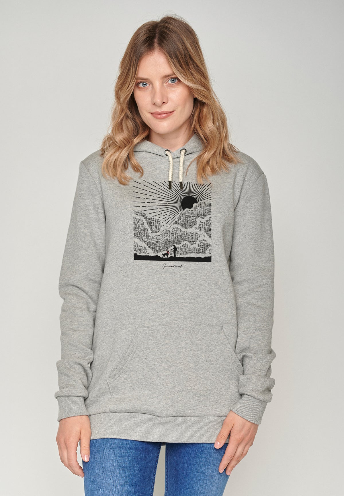 Grau:  Gemütlicher Hoodie aus Bio-Baumwolle für Damen [20141]