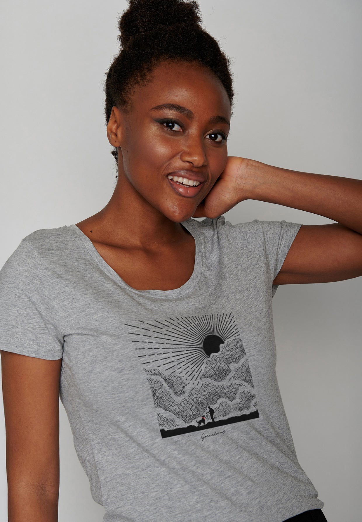 Heather Grey: Sportliches T-Shirt aus Bio-Baumwolle für Damen [20149]