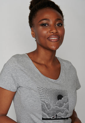 Heather Grey: Sportliches T-Shirt aus Bio-Baumwolle für Damen [20150]