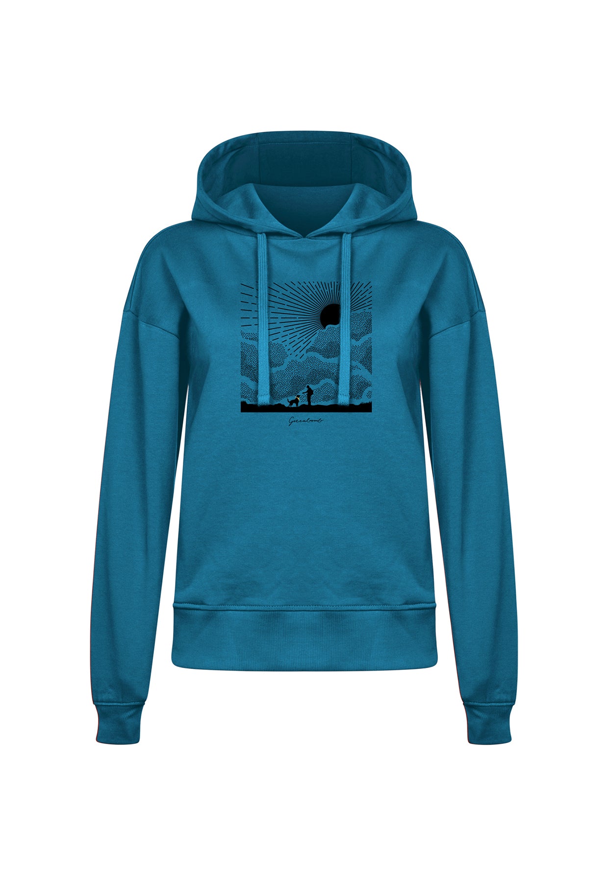 Blau:  Gemütlicher Hoodie aus Bio-Baumwoll Mix für Damen [20153]