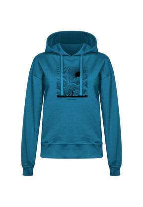 Blau:  Gemütlicher Hoodie aus Bio-Baumwoll Mix für Damen [20153]