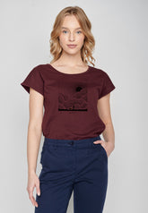 Velvet Rain: Lässiges T-Shirt aus Bio-Baumwolle für Damen [20154]