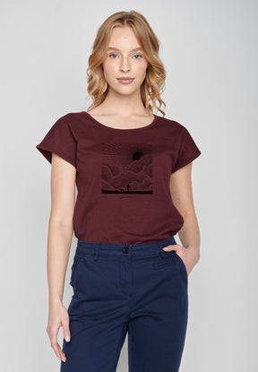 Velvet Rain: Lässiges T-Shirt aus Bio-Baumwolle für Damen [20154]