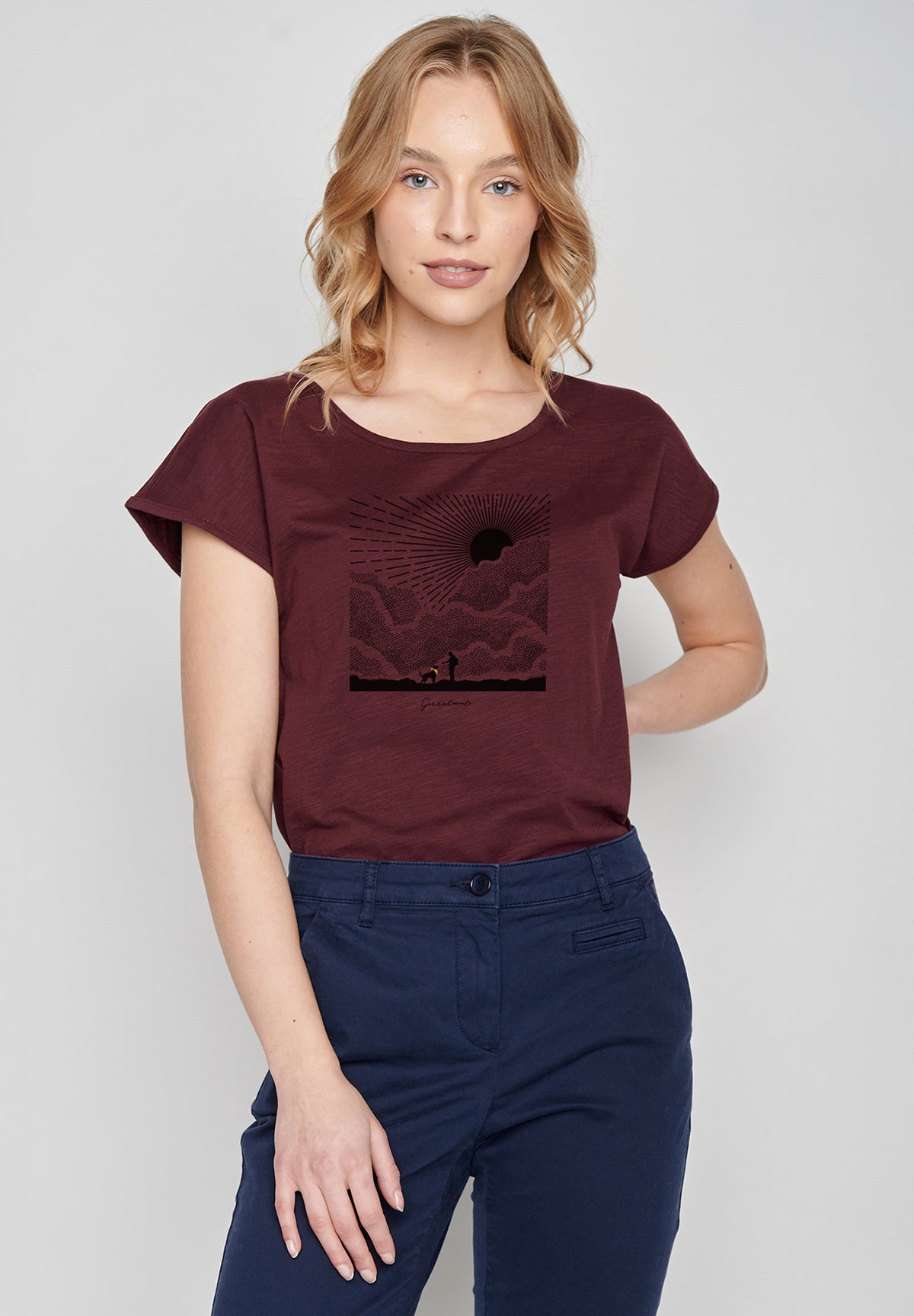Rot:  Sportliches T-Shirt aus Bio-Baumwolle für Damen [20155]