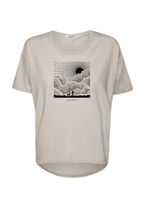 Weiß:  Lässiges T-Shirt aus Bio-Baumwoll Mix für Damen [20159]
