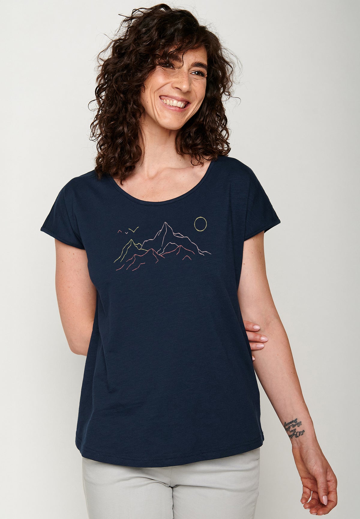 Blau:  Sportliches T-Shirt aus Bio-Baumwolle für Damen [20160]