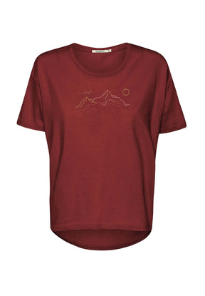 Red Berry: Lässiges T-Shirt aus Bio-Baumwoll-Mix für Damen [20168]