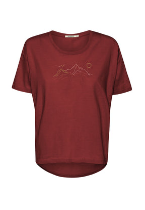 Rot:  Lässiges T-Shirt aus Bio-Baumwoll Mix für Damen [20168]