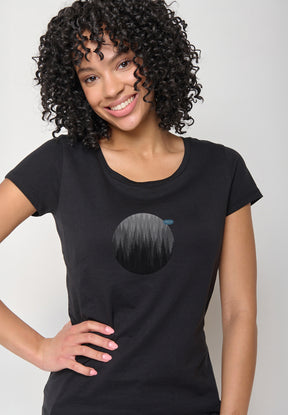 Black: Lässiges T-Shirt aus Bio-Baumwolle für Damen [20173]