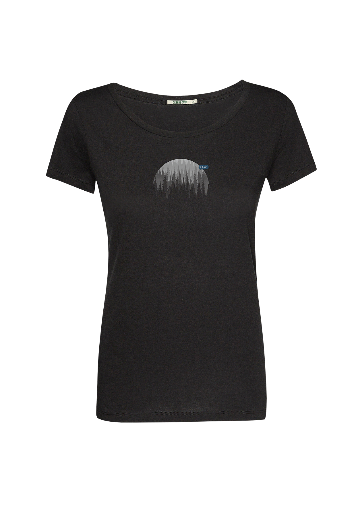 Black: Lässiges T-Shirt aus Bio-Baumwolle für Damen [20175]