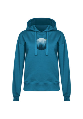 Blau:  Gemütlicher Hoodie aus Bio-Baumwoll Mix für Damen [20177]