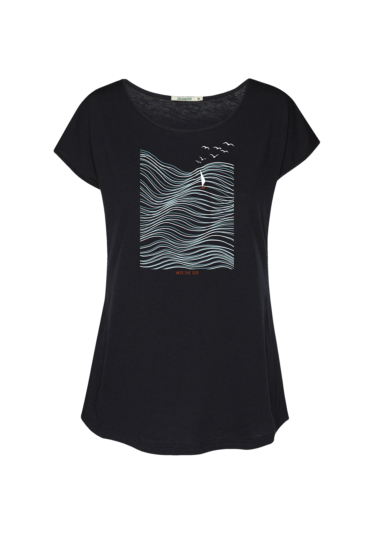 Schwarz:  Sportliches T-Shirt aus Bio-Baumwolle für Damen [20185]