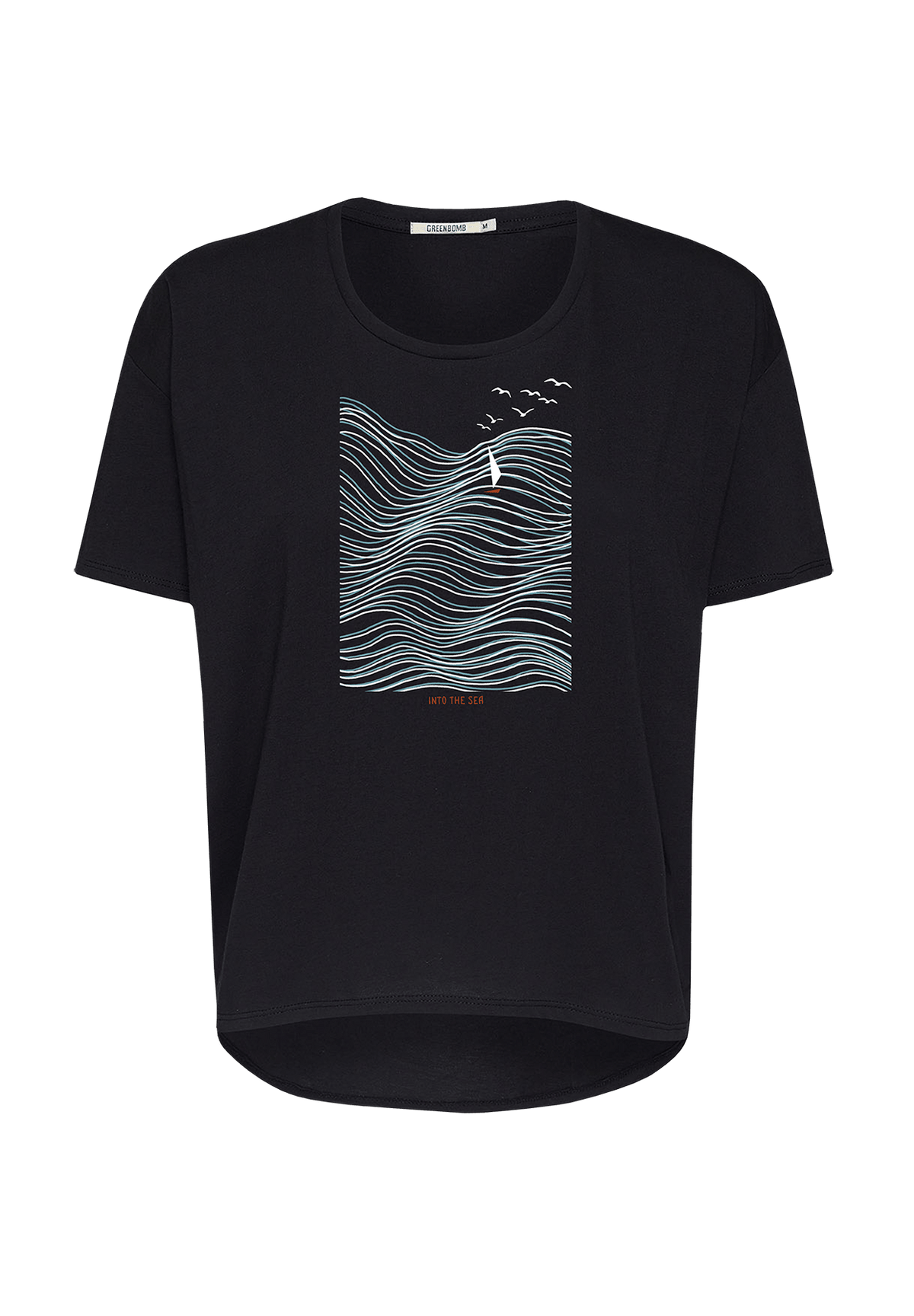 Black: Lässiges T-Shirt aus Bio-Baumwoll-Mix für Damen [20191]