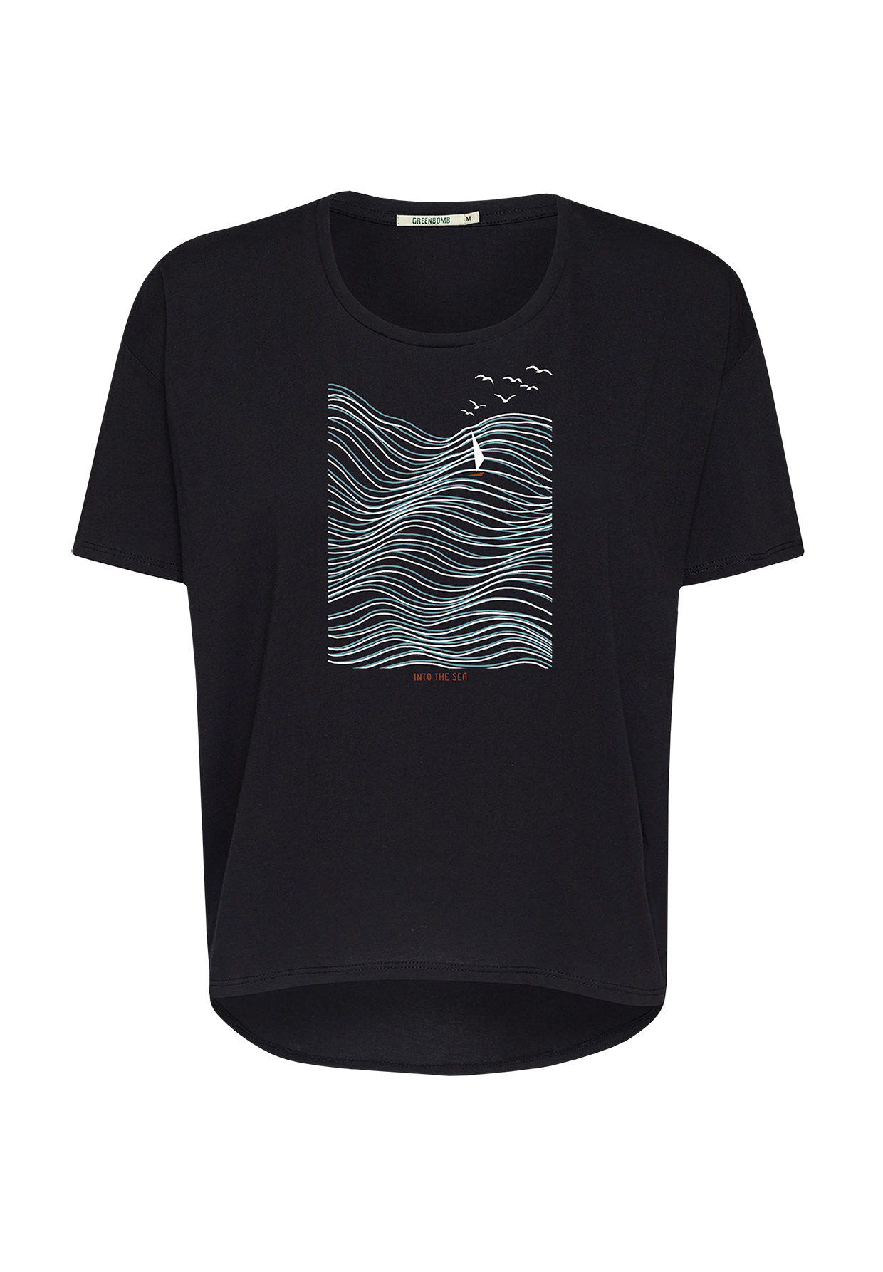 Black: Lässiges T-Shirt aus Bio-Baumwoll Mix für Damen [20191]