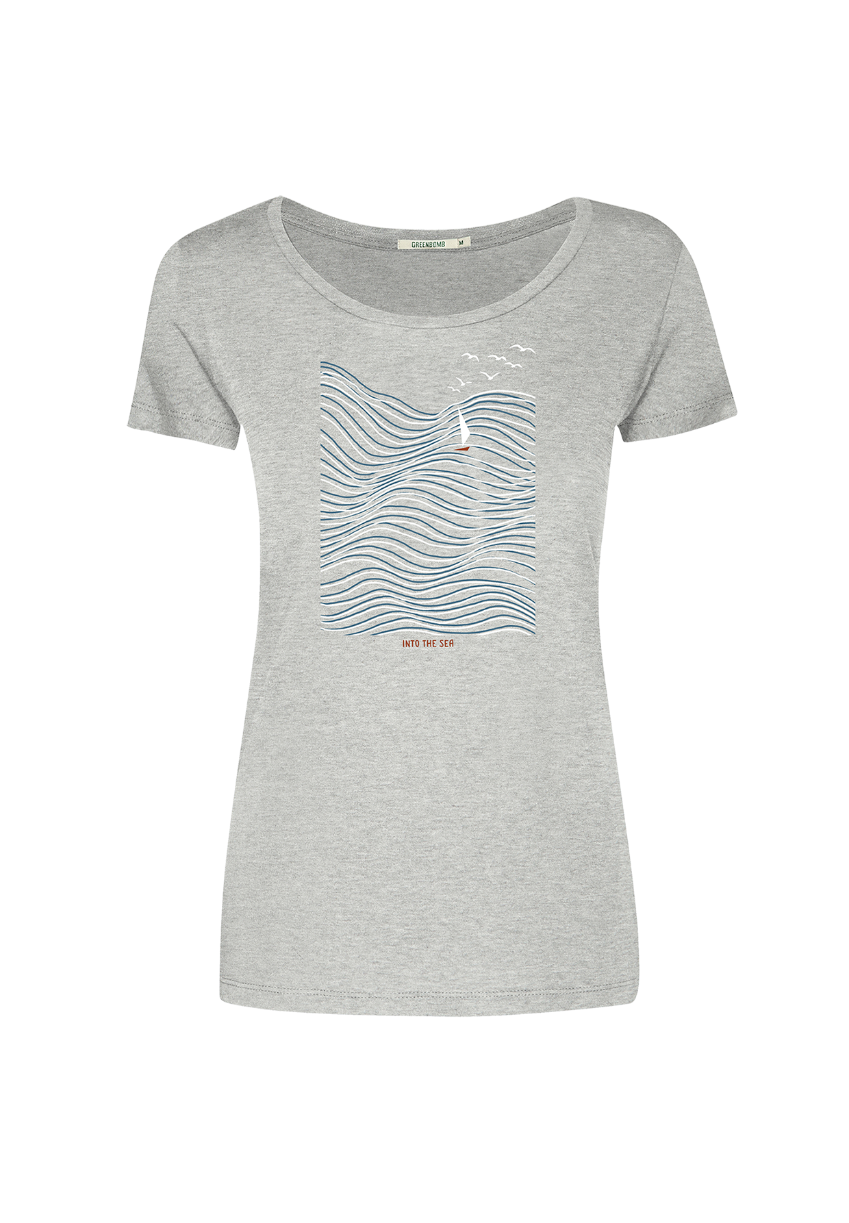 Heather Grey: Sportliches T-Shirt aus Bio-Baumwolle für Damen [20197]