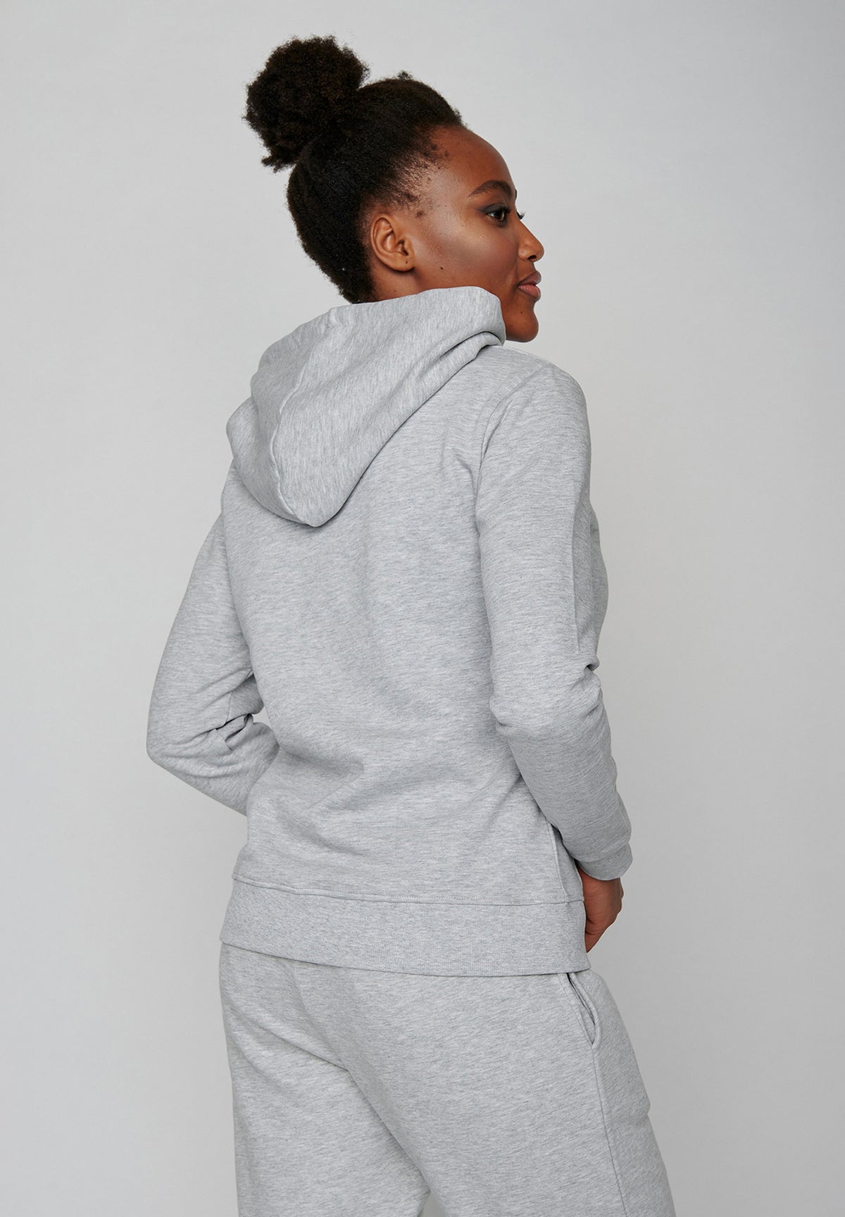 Grau:  Gemütlicher Hoodie aus Bio-Baumwolle für Damen [20199]